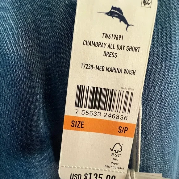 NWT Tommy Bahama All Day Chambray Dress - Picture 9 of 9